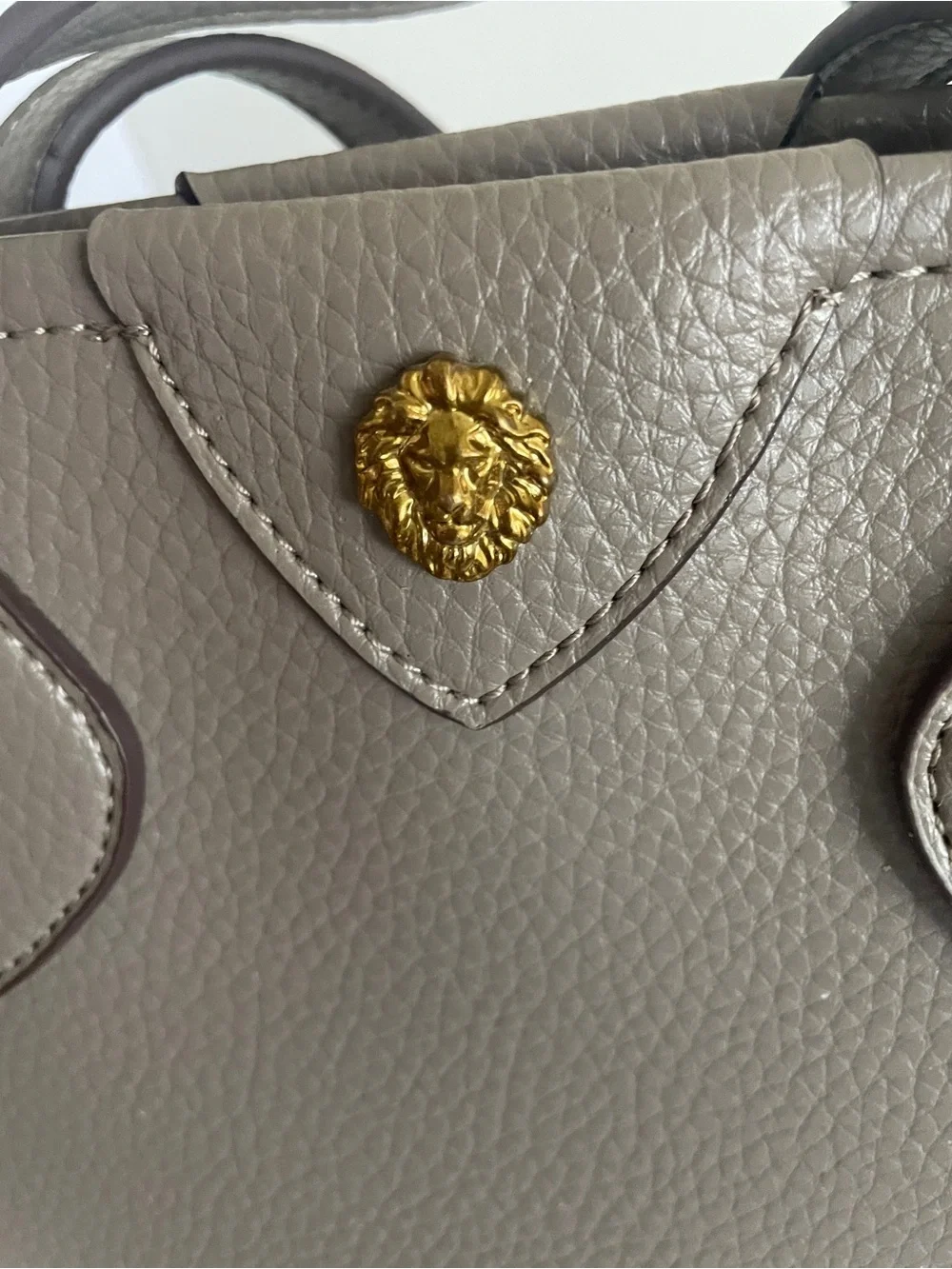 Anne Klein Georgia Gray pebbled mediumTote Bag with Gold Accent Shop School